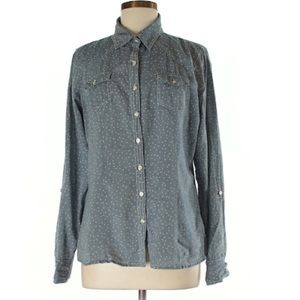 Maurices long sleeve button down polka dot career size Small S